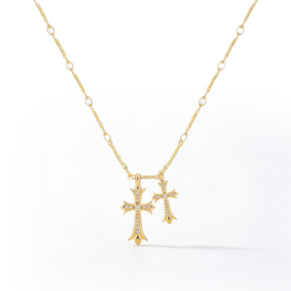 Dvojni Križ Verižica (Zlato)