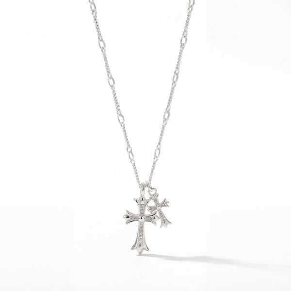 Dvojni Križ Verižica (Srebro)